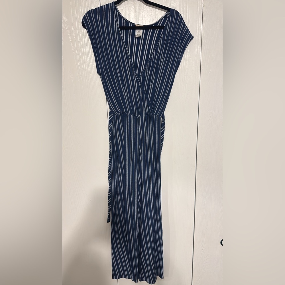 Navy and White Striped Dress